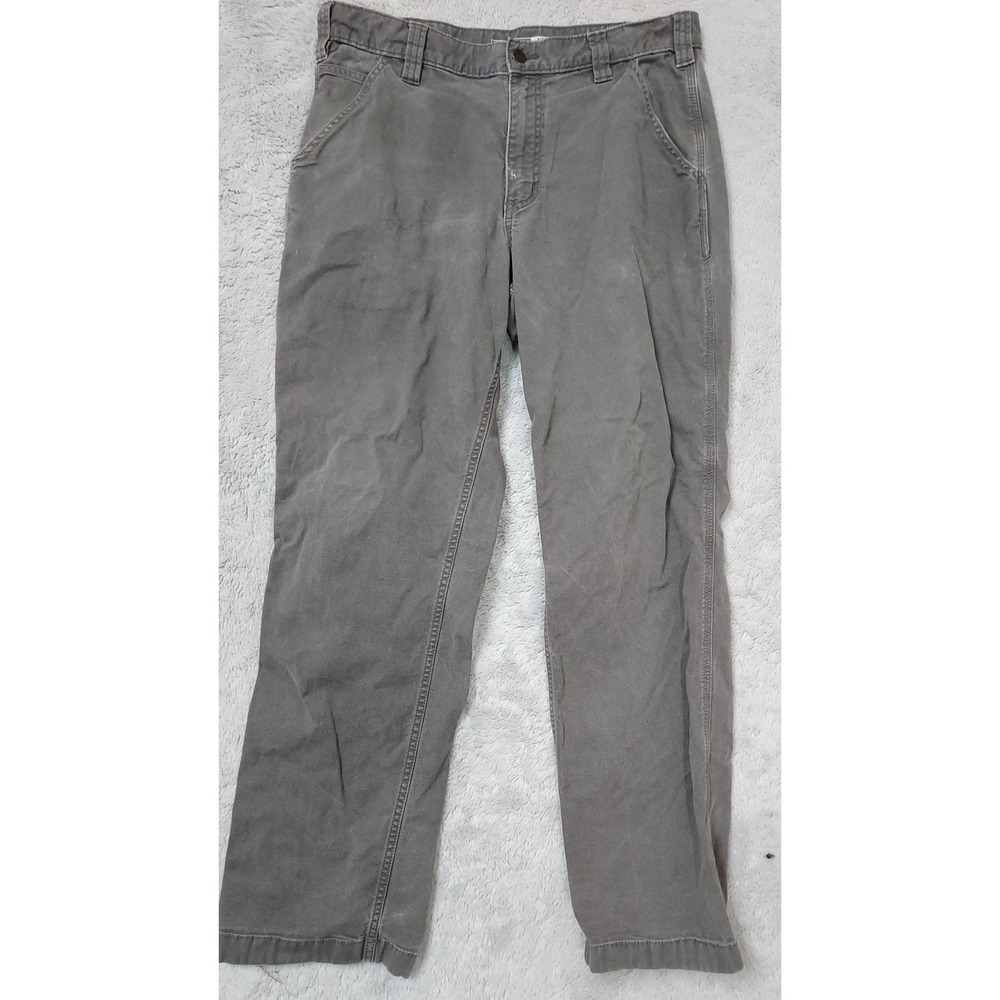 Carhartt Pants Mens 34x32 Rugged Flex Relaxed Fit Canvas Work Gray Grunge Skater